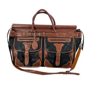 Charm Collection Large Leather Suitcase Tote Bag Shoulder‎ Straps  (26" x 17")